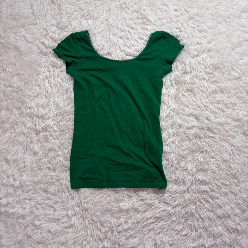 y2k green off shoulder top large